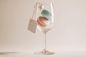 Colorful macarons in glass cup, a Photo by Beautiful things