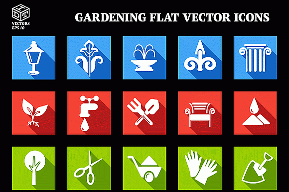 Gardening Flat Vector Icons