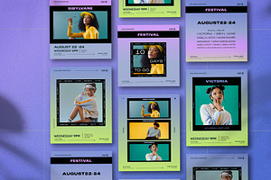 Event Social Media Set Bright Grad., a Social Media Template by wavebreak