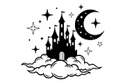 Fantasy Castle Cloud Moon Bundle, an Object Illustration by Gaye Art (Thumbnail 17 of 30)