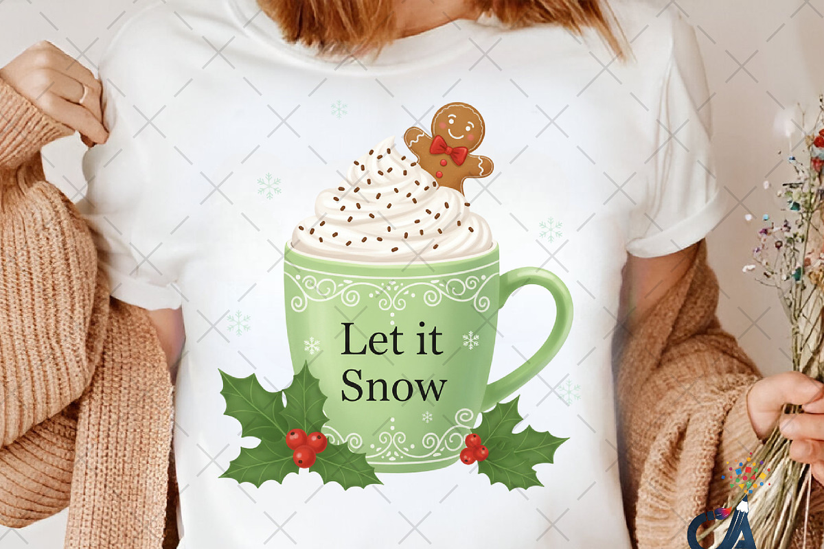 Let It Snow Christmas Coffee PNG, an Illustration by Creative Art (Photo 3 of 6)