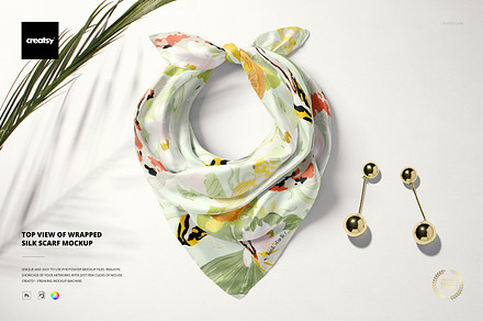 Wrapped Silk Scarf Mockup, a Wearable Device Mockup by creatsy5