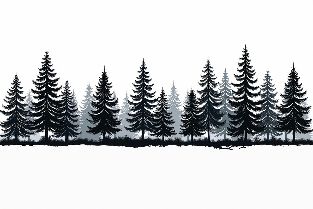 Majestic Pine Trees Silhouette, an Illustration by Amazin_art (Photo 5 of 9)