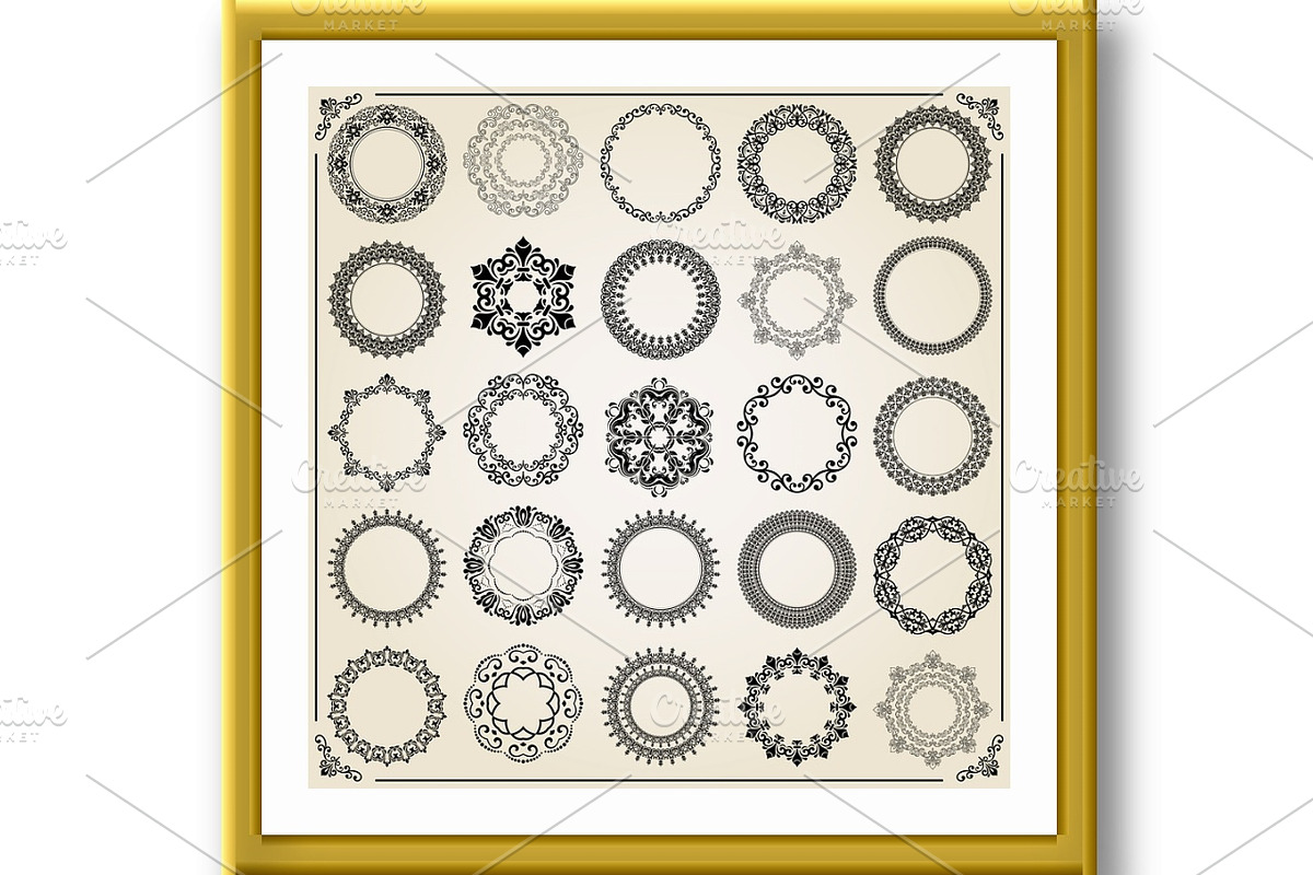 Vintage Big Set of Round Vector, a Decorative Illustration by FineArtStudio (Photo 2 of 3)