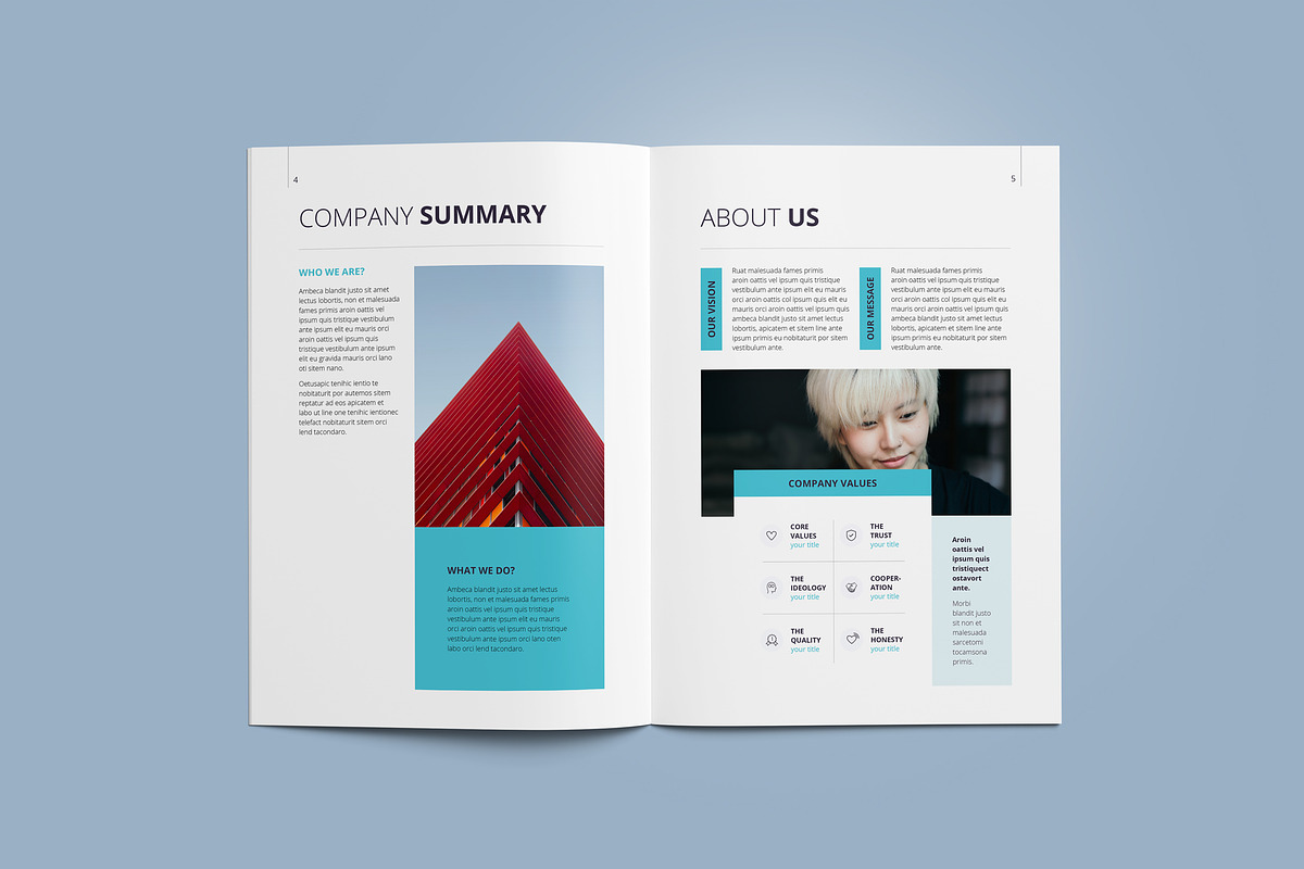 Company Profile Template, a Brochure Template by WOWPro (Photo 4 of 10)