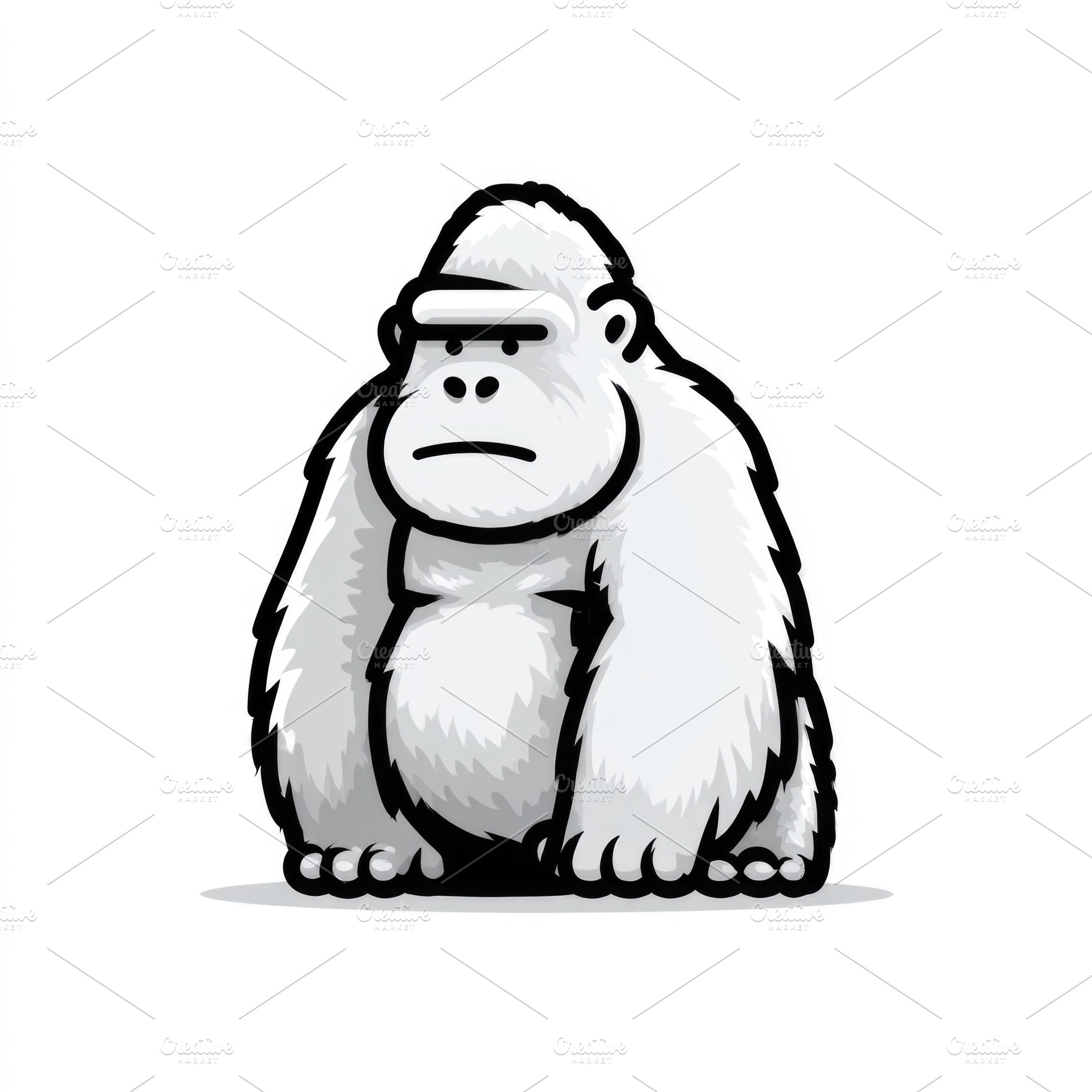 Cute gorilla cartoon sticker illustration, an Animal Photo by José Manuel Gelpi