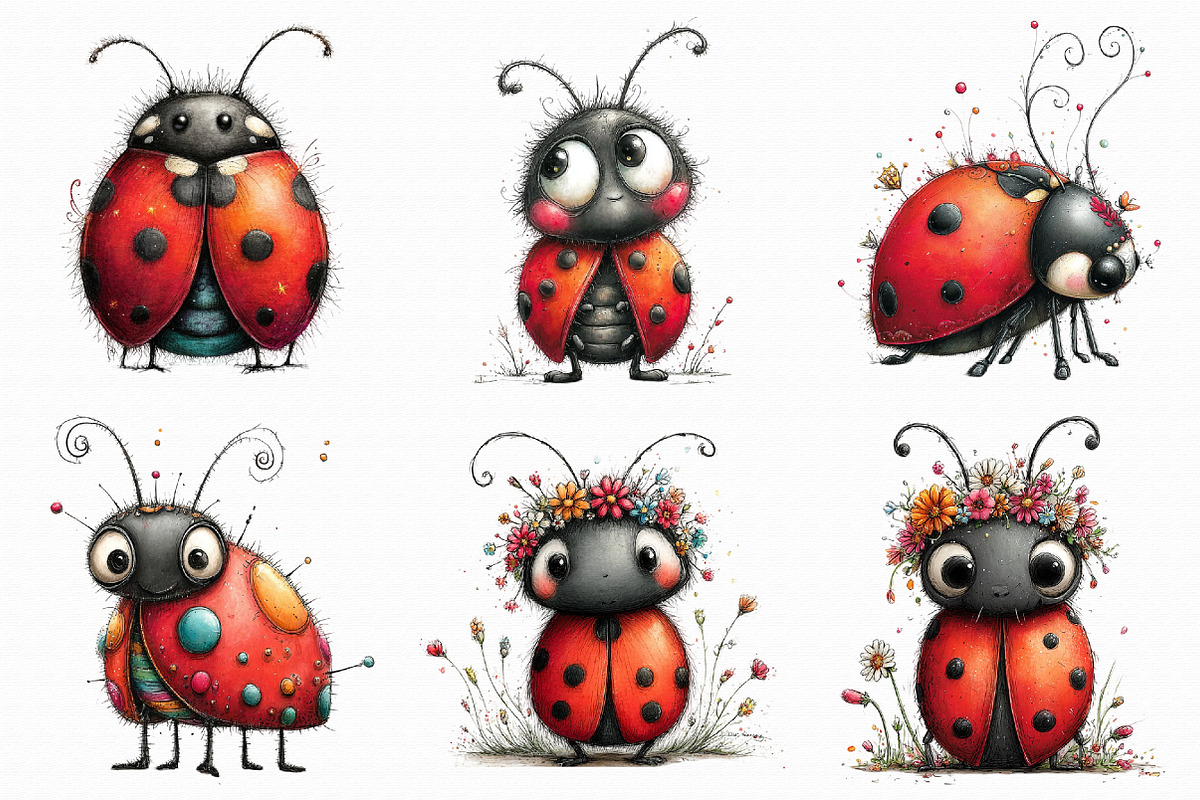 Whimsical Ladybug Clipart, an Illustration by Libby Wishes (Photo 6 of 8)
