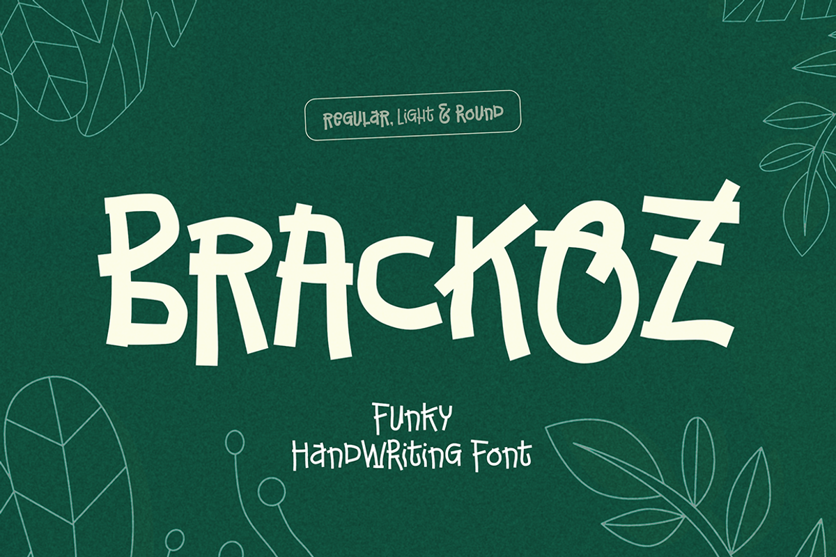 Brackoz - Funky Handwriting Font, a Handwritten Font by Grontype (Photo 1 of 9)