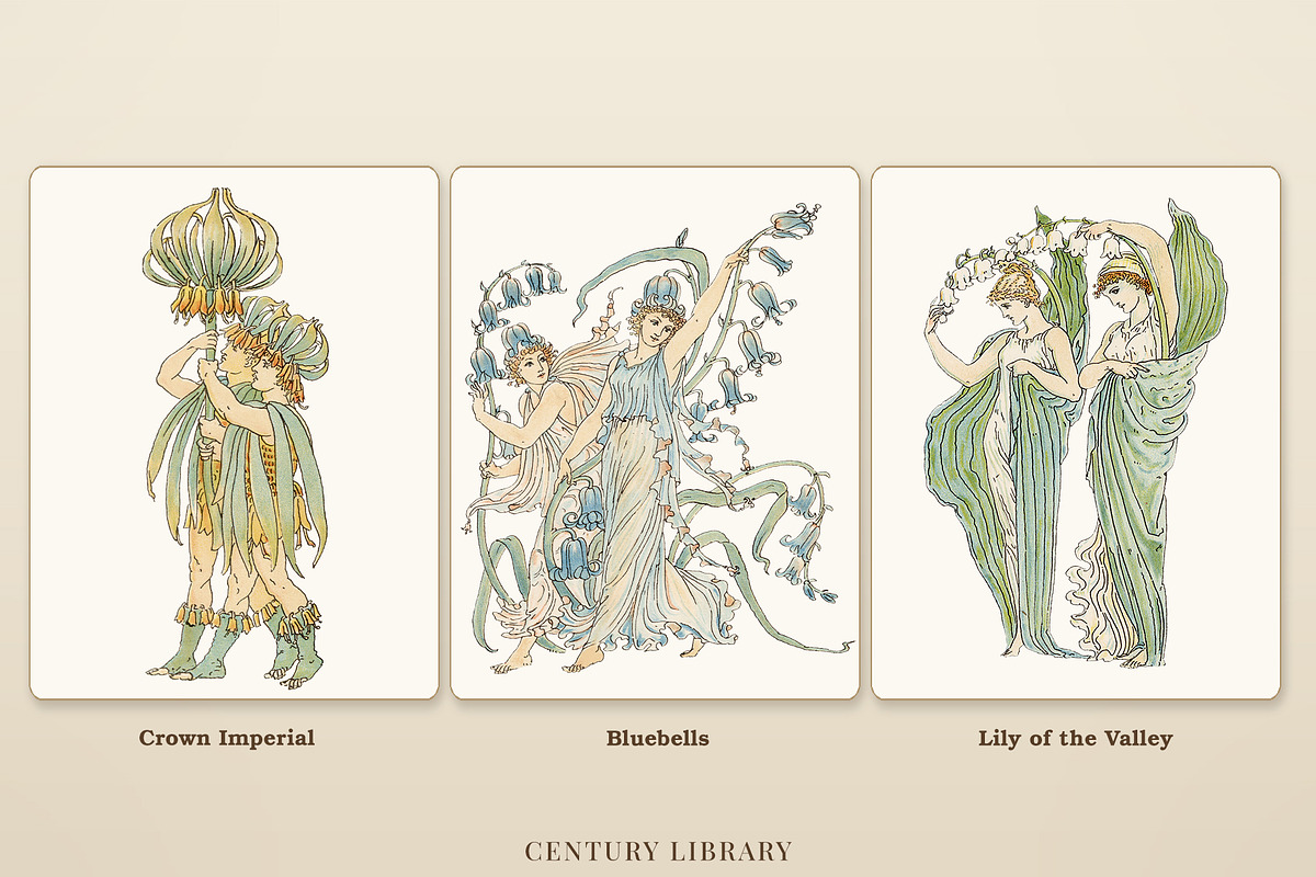Vintage Flower Fairy Illustrations, a Decorative Illustration by Century Library (Photo 4 of 10)