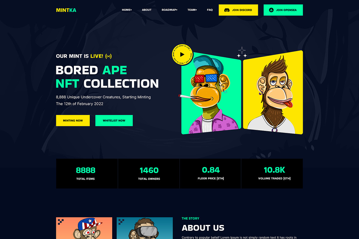 NFT Landing Page Figma Template, a Landing Page Template by CodexCoder Themes (Photo 1 of 8)
