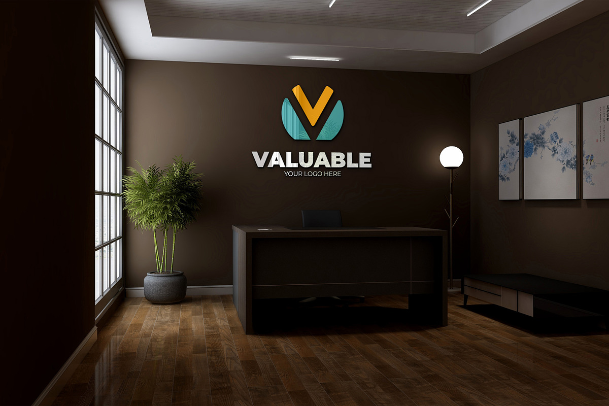 Cafe & Office Scene Wall Logo Mockup, an Advertising Mockup by Ayy (Photo 16 of 18)