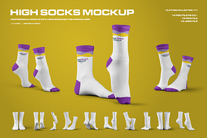 Mockups High Socks in the 3D Style, a Bottom Mockup by Grow Design Craft Studio