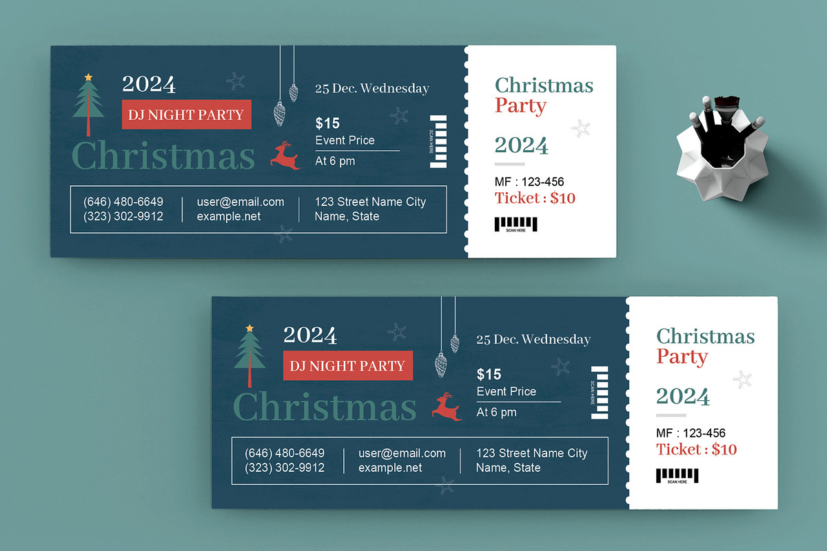 Christmas Event Ticket Layout, a Stationery Template by ContestDesign (Photo 2 of 2)