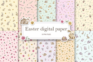 Easter digital paper pack