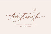 Amstonish Signature | Free 6 Logo, a Script Font by Beautypes (Thumbnail 1 of 10)