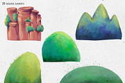 Watercolor mountains summer clipart, an Object Graphic by Belusuab (Thumbnail 2 of 7)