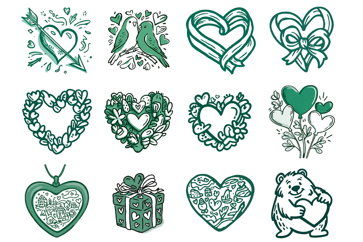 Whimsical Valentine Clipart, an Illustration by DreamArtGraphic (Photo 2 of 4)