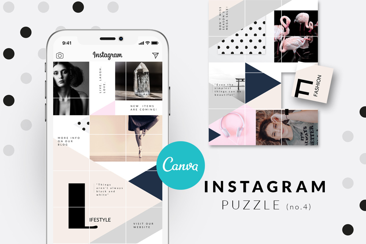 CANVA BUNDLE| Instagram puzzle templ, a Social Media Template by CreativeFolks (Photo 16 of 17)
