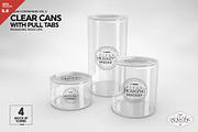 Clear Cans with Pull Tabs Mockup, a Packaging Mockup by INCDesign (Thumbnail 2 of 15)