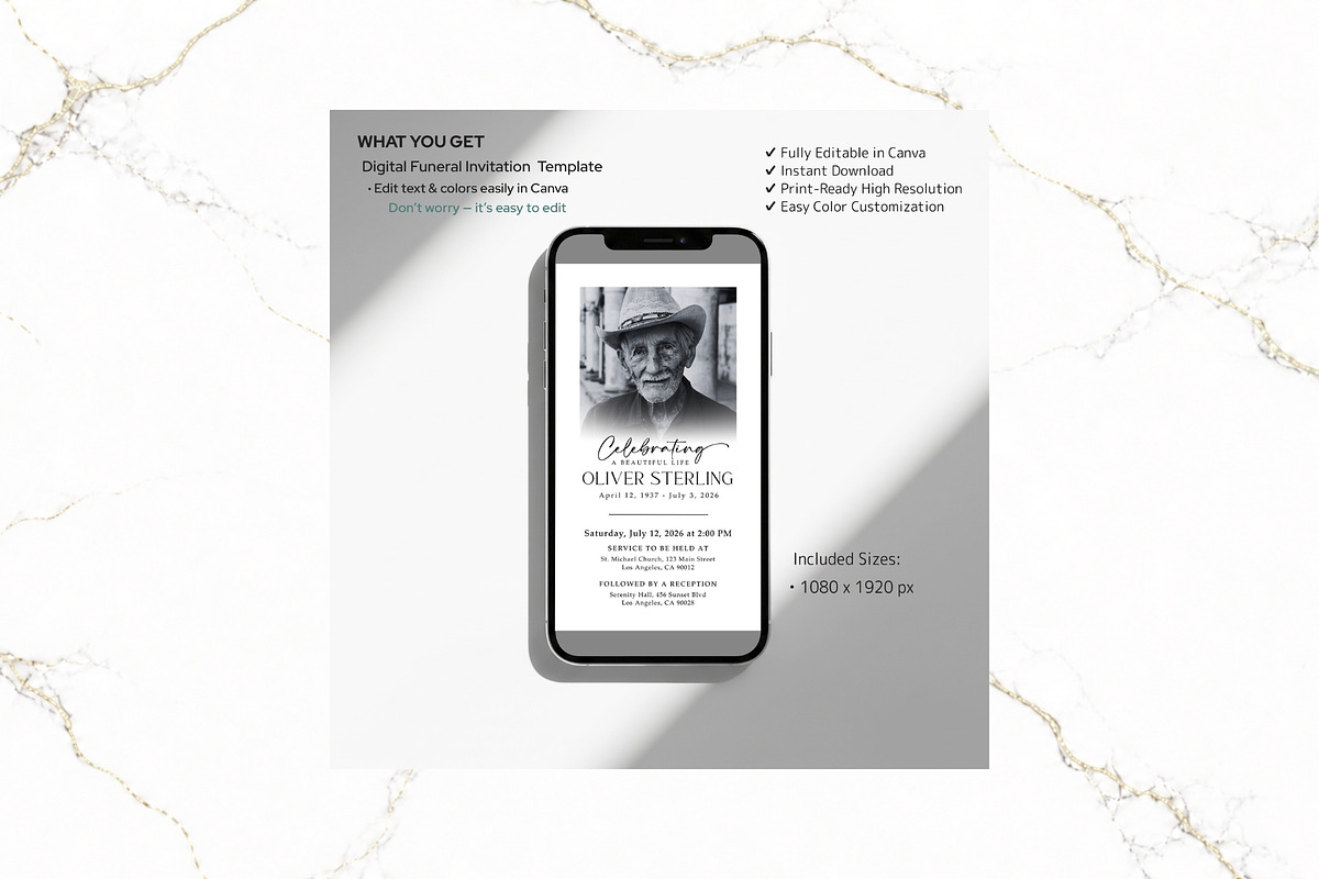 Digital Funeral Invitation CV FR005, a Social Media Template by TyphoonStudio (Photo 2 of 5)