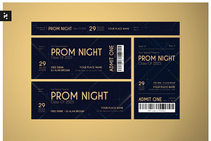 Elegant Prom Night Ticket, a Stationery Template by Neermana