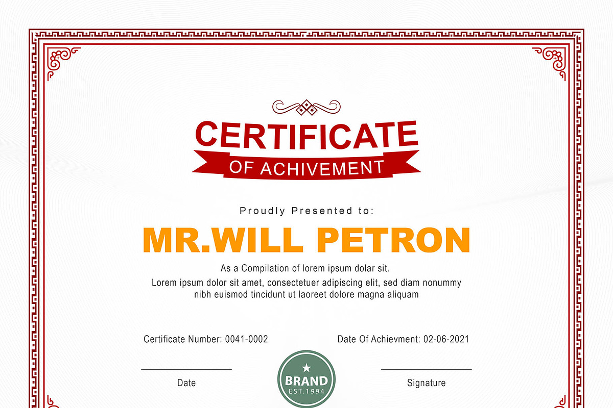 Certificate With Elegant Design, a Stationery Template by MRI STUDIO (Photo 11 of 11)