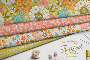 Vintage Floral Feedsack Patterns