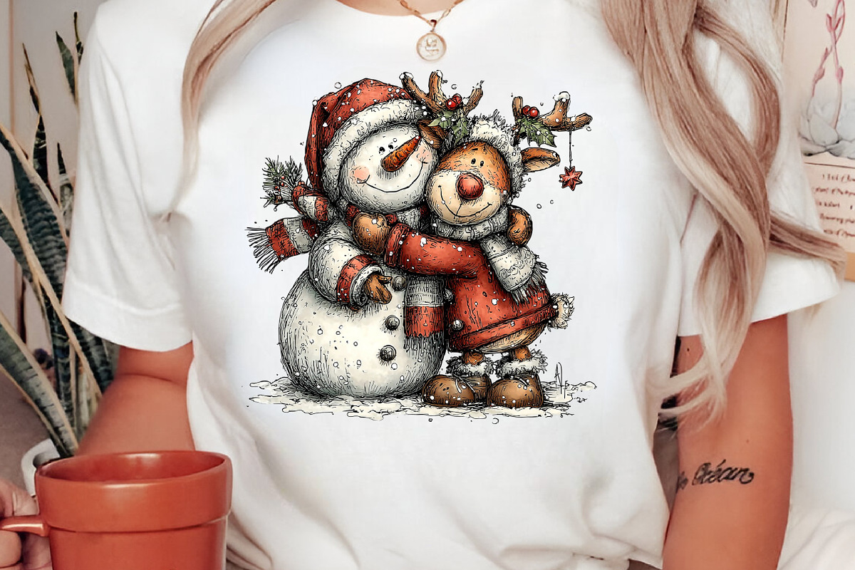 Christmas Whimsical Snowman Clipart, a Seasonal Illustration by Black Bird Studio (Photo 4 of 7)