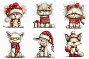 Whimsical Grumpy Christmas Animals, an Illustration by Libby Wishes (Thumbnail 5 of 7)