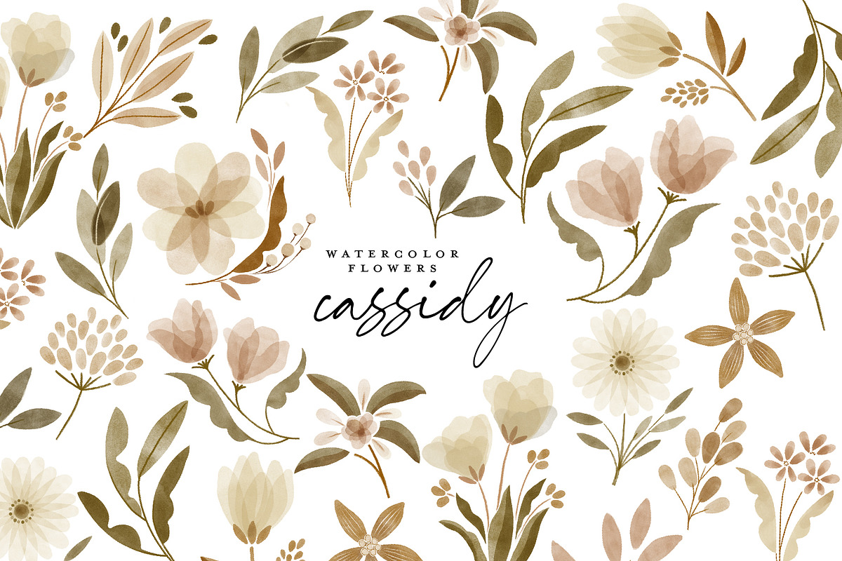 watercolor vintage botanical flowers, an Illustration by beatriceviyiwi (Photo 9 of 10)