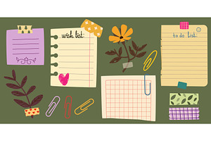 Notebook paper notes and flowers on, an Illustration by art PVP - market