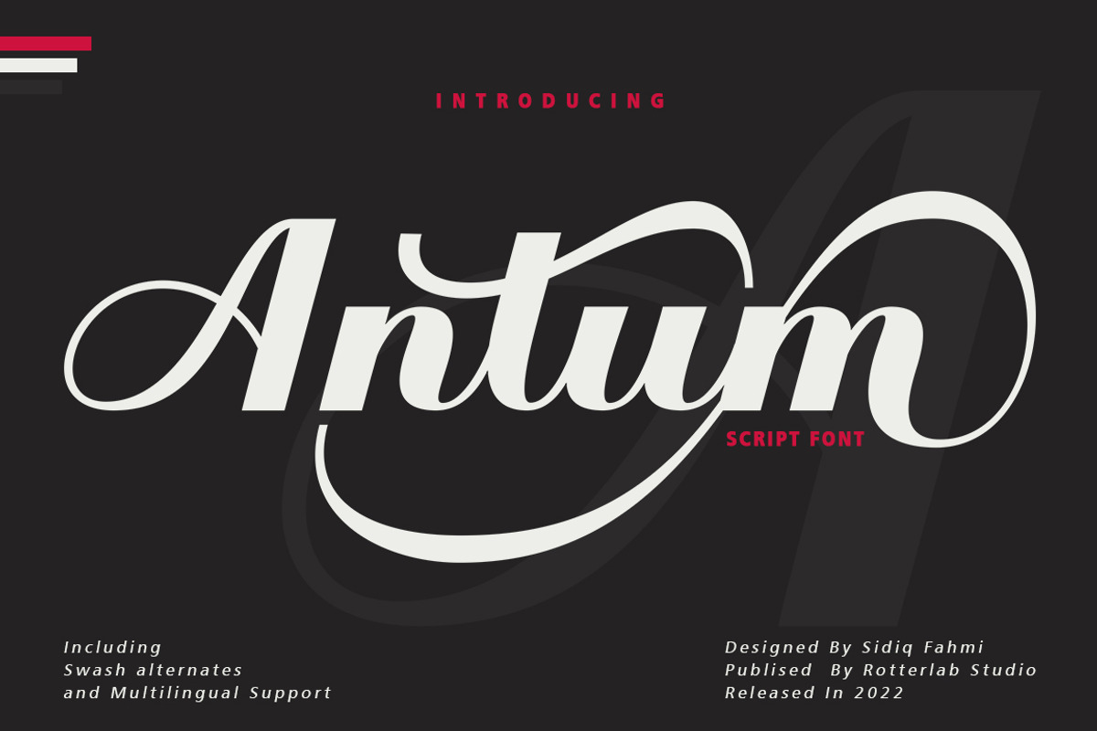 Antum - Vintage Bold Script, a Script Font by Rotterlab Studio (Photo 1 of 8)