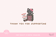 Final Girl Era Black Cat Clipart, a Seasonal Illustration by Blumensdiary (Thumbnail 6 of 6)