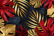 Golden tropical leaves. 42 images, a Decorative Illustration by Handmadefont (Thumbnail 5 of 11)