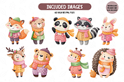 Autumn Nursery Animals Clip Art, an Illustration by TatiMockup (Thumbnail 2 of 7)