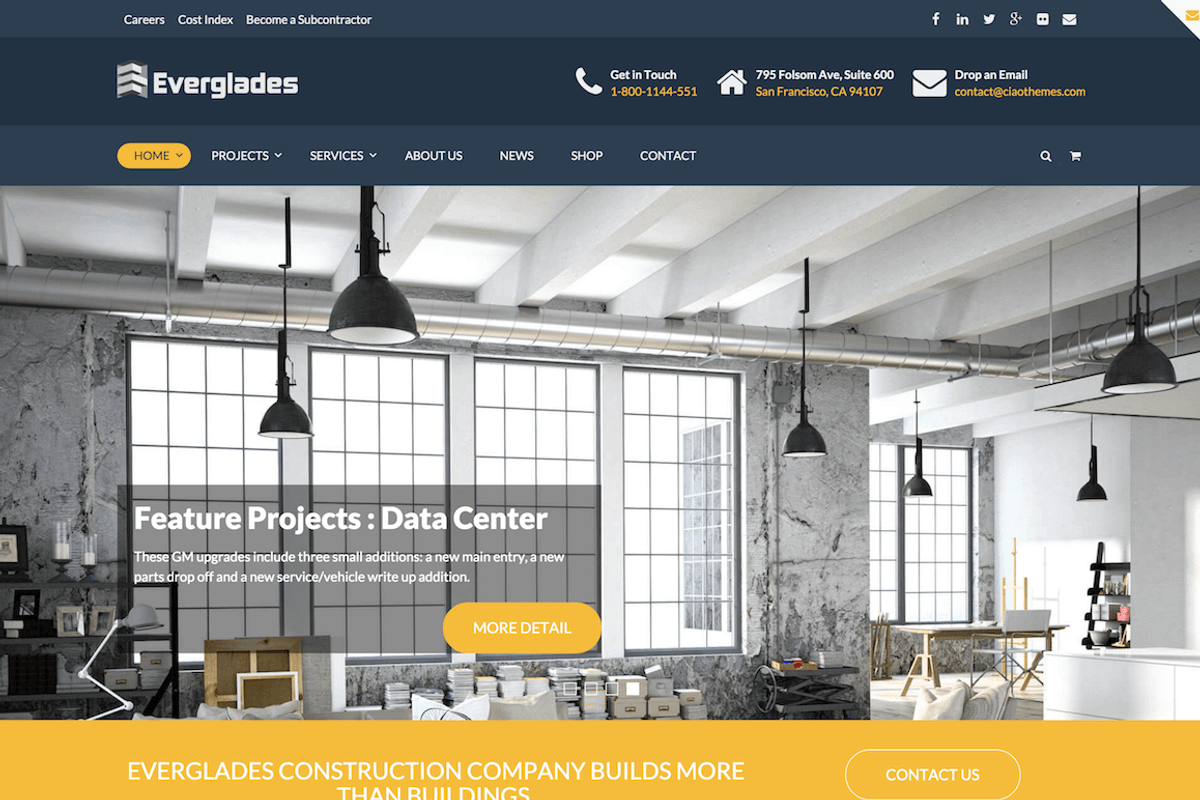 Construction WordPress Theme, a WordPress Template by CIAOThemes (Photo 2 of 5)