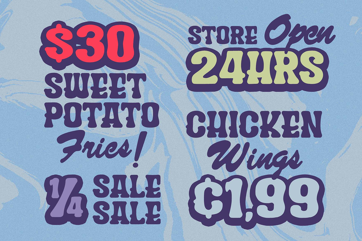 Moonwish a Bold Groovy Font, a Sans Serif Font by Rasiorise Studio (Photo 6 of 12)
