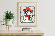 Cowboy Snowman Christmas Glitter Png, an Illustration by Libby Wishes (Thumbnail 4 of 9)