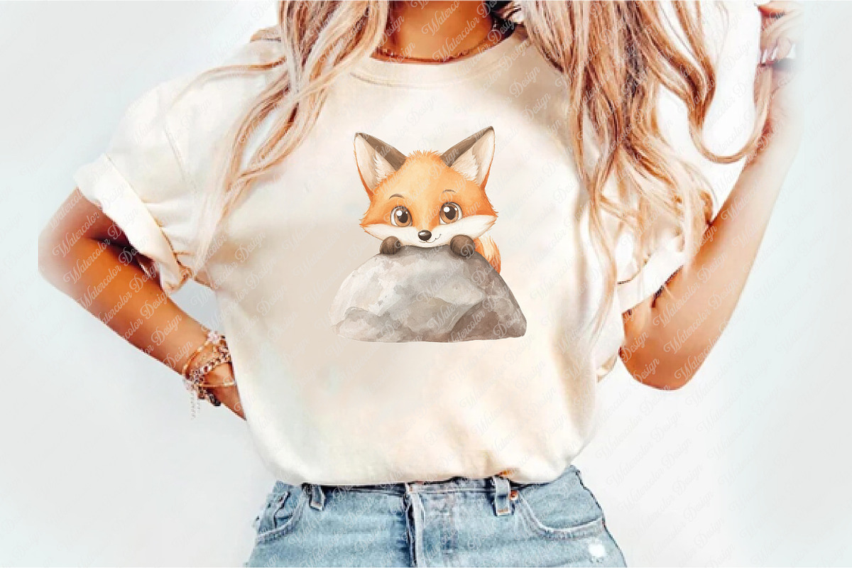 Funny Cute Animal Peeking clipart, an Illustration by Watercolor design (Photo 6 of 13)