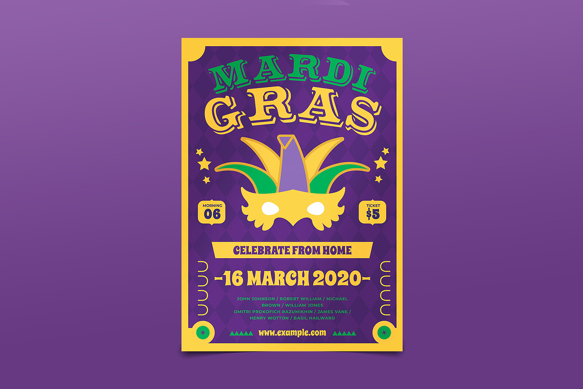 Modern Mardigras Event Flyer, a Flyer Template by Tokosatsu (Photo 3 of 3)
