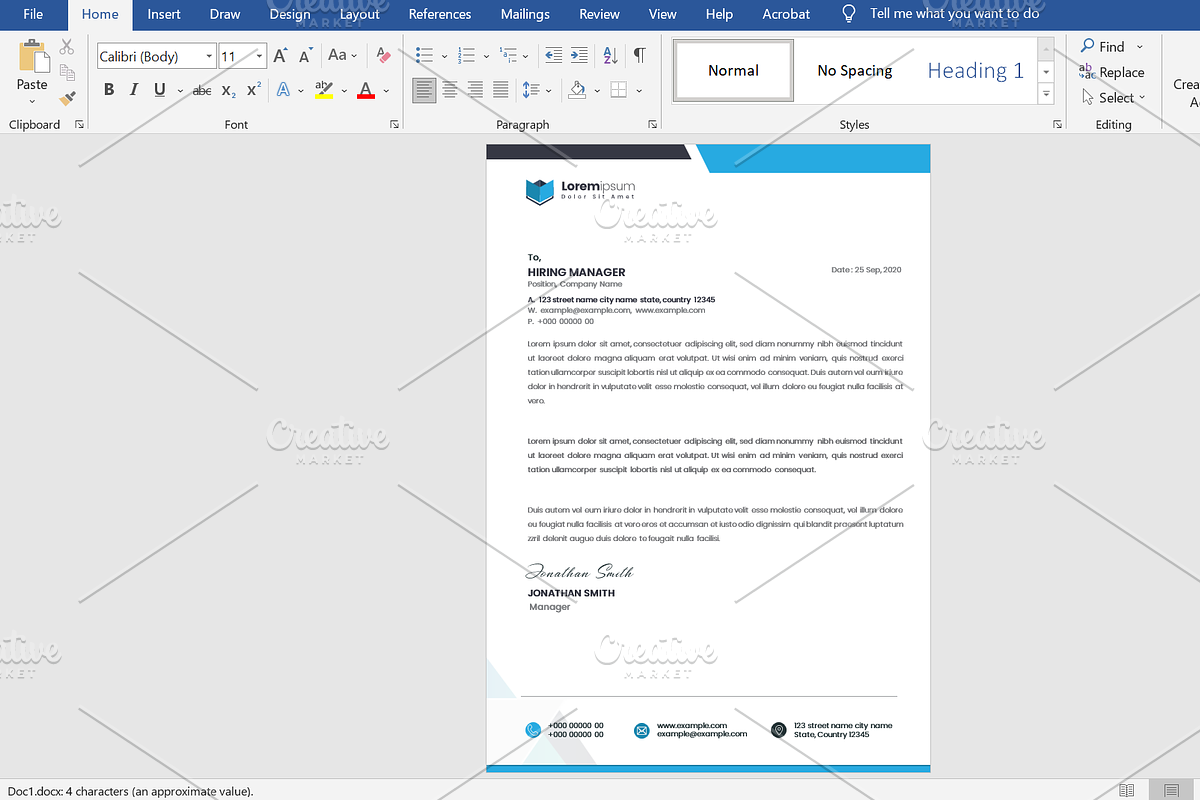 Clean Letterhead, a Stationery Template by Cristal Pioneer (Photo 5 of 5)