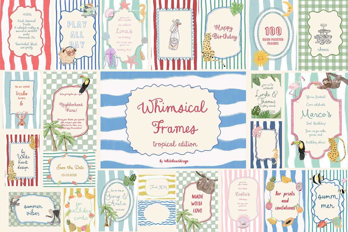 Whimsical Frames Bundle of 100, an Object Graphic by whiteheartdesign (Photo 1 of 13)