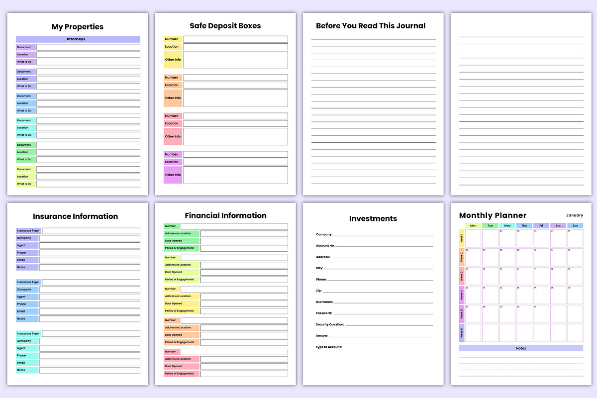 Rainbow 2025 End of Life Planner Kdp, a Stationery Template by Mustafiz (Photo 4 of 8)