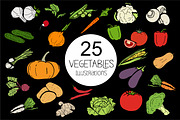 Vegetables 25 types of garden plants, an Object Graphic by Vintage Font Lab (Thumbnail 1 of 26)