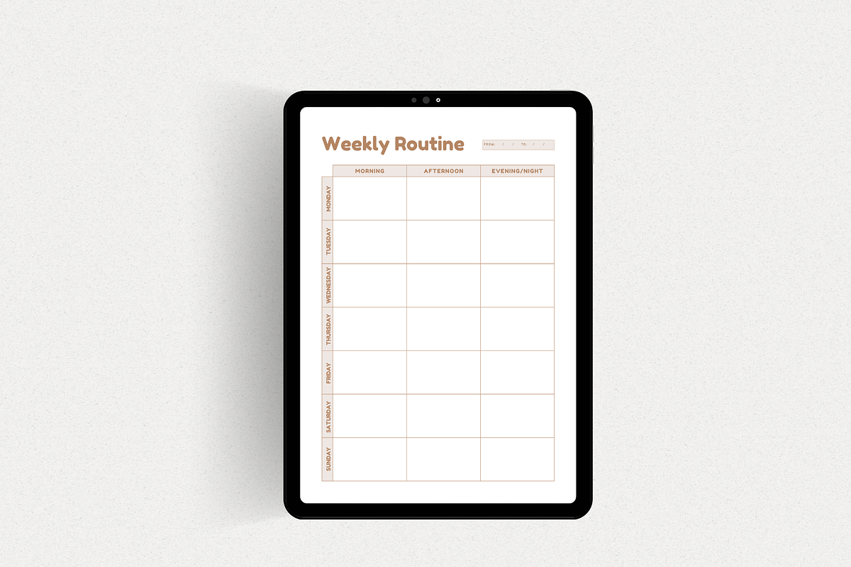 Weekly Routine Planner Printable, a Print Template by The Chaos Project (Photo 3 of 10)