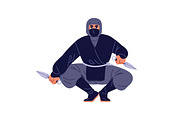 Ninja, shinobi, Asian warriors set, a Person Illustration by PaperTrident (Thumbnail 9 of 16)
