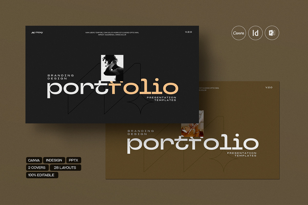 MOXY | Brand Portfolio Template, a Presentation Template by creathrivestudio (Photo 1 of 10)