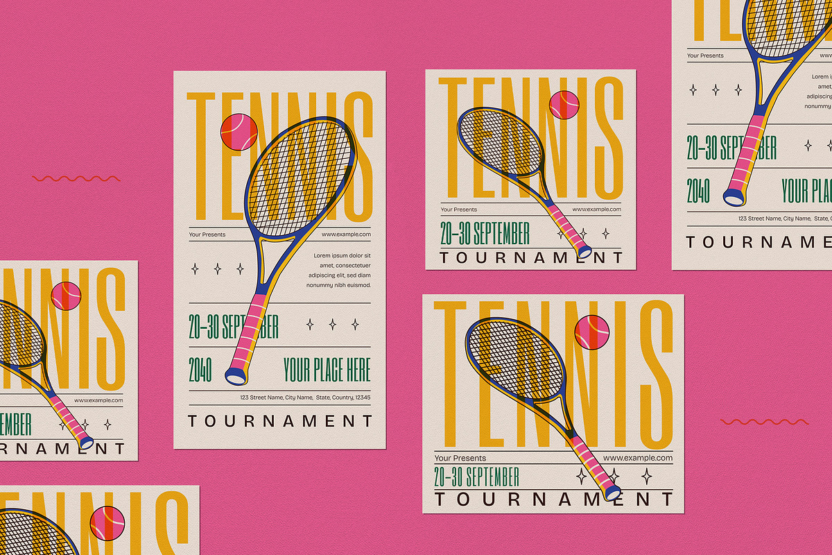 Yellow Tennis Tournament Flyer, a Flyer Template by graphicook (Photo 4 of 4)
