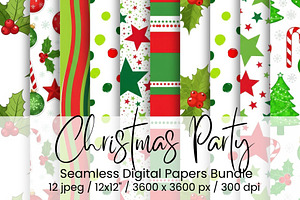 Christmas Party Seamless, an Illustration by Mashimara