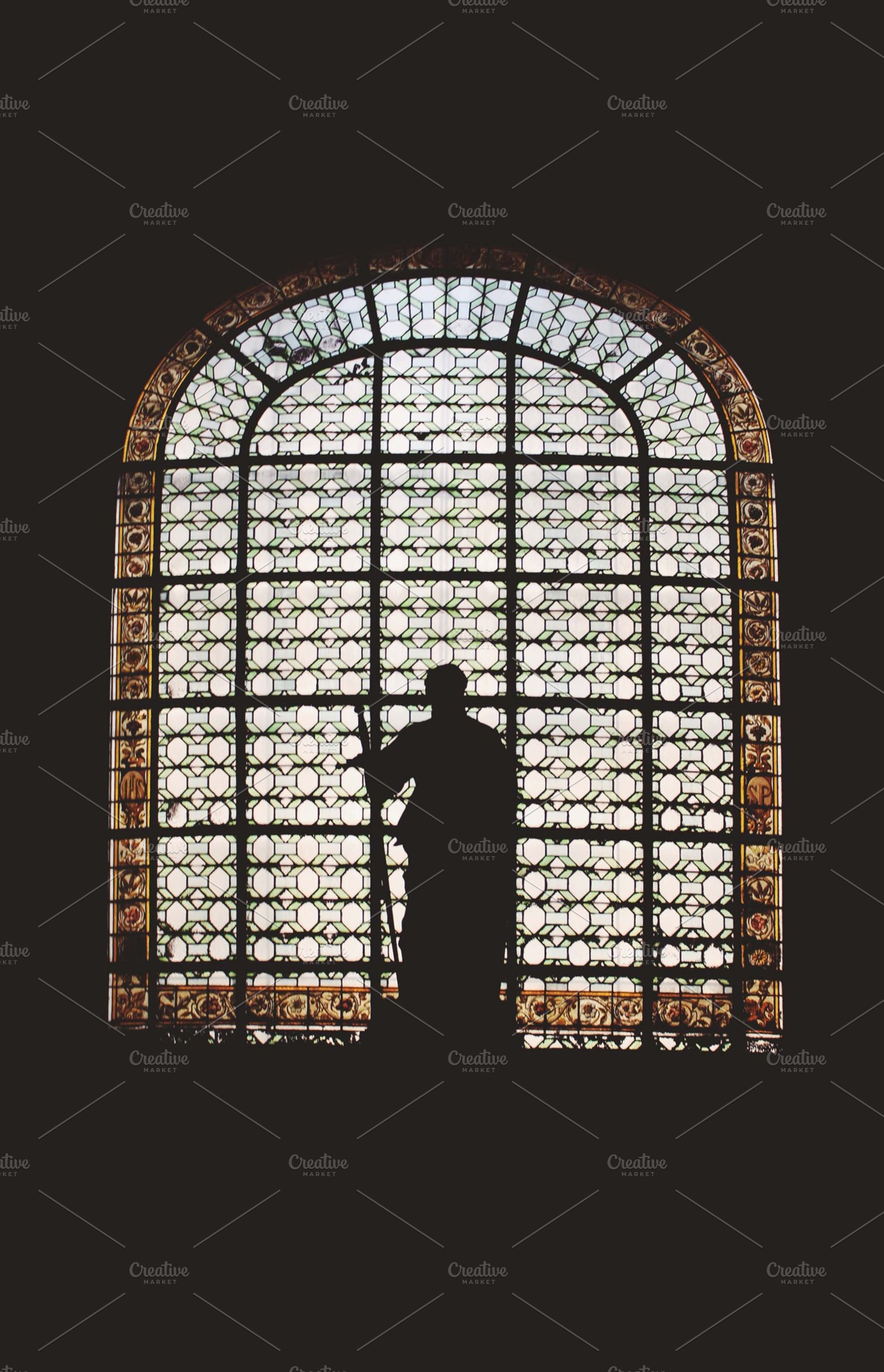 Stained glass stock photo containing stained glass and church